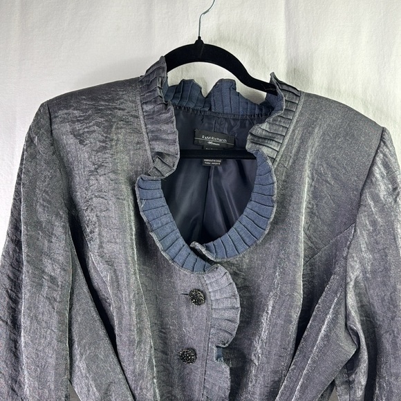 R & M Richards Evening Metallic Grey Fancy Blazer - Picture 5 of 14